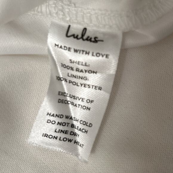 Lulus Off-White In the Meadow Embroidered Backless Mini Dress Size M Fairy Boho - Picture 6 of 8